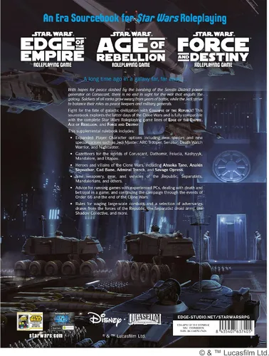 Vista 3 de Asmodee Star Wars Age of Rebellion Collapse of the Republic SOURCEBOOK Juego de estrategia para adultos y niños a partir de 10 años, 2-8 jugadores