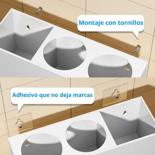 Vista 5 de NIUBEE Organizador de herramientas de peinado de montaje en pared - Soporte de gabinete de baño para secadores, planchas planas, rizadores - Blanco