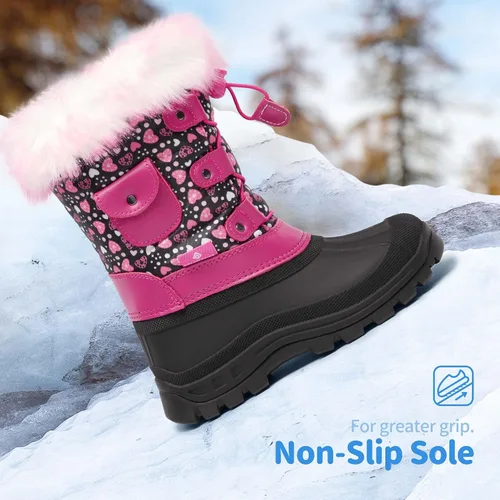 Vista 2 de DREAM PAIRS Boys Girls Insulated Waterproof Snow Boots