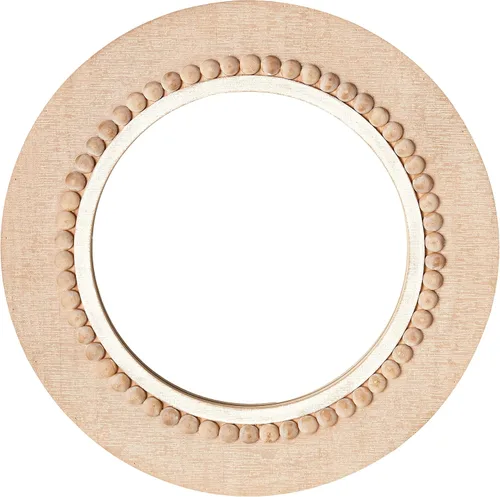 Vista 2 de Espejo de pared redondo decorativo de madera