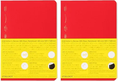 Vista 9 de Nitoms S4109 STALOGY - Cuaderno (A5, cuadrado, 1/2 oreja), color rojo