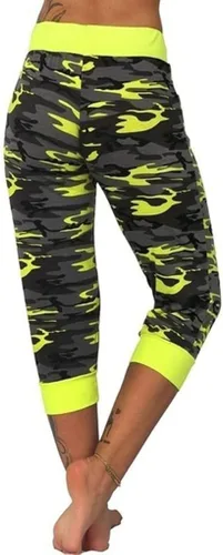 Vista 3 de Uillui Pantalones cargo para mujer, corte de bota, para yoga, entrenamiento, pantalones recortados, cintura elástica, pantalones deportivos