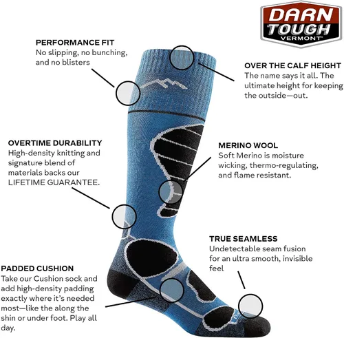 Vista 3 de Darn Tough Vermont Calcetines de esquí acolchados Function 5 OTC para hombre, color negro, talla XL
