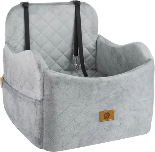 Vista 9 de Asiento de automóvil para perros pequeños/medianos, desmontable y lavable, asiento elevador de perro de menos de 35 libras, espuma viscoelástica