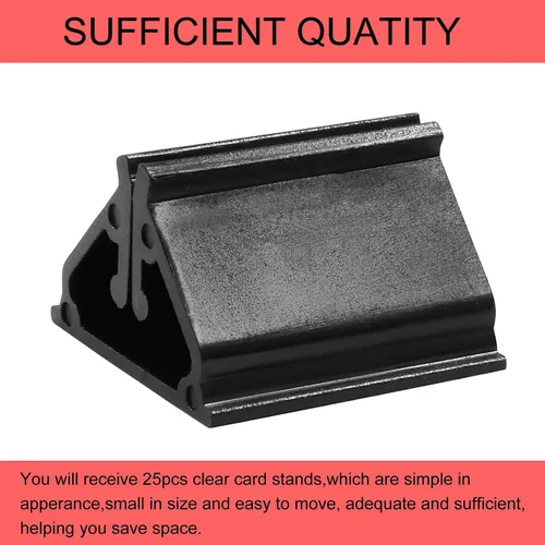 Vista 4 de Litoexpe Soporte negro para tarjetas de juego, 25 piezas, soporte acrílico para tarjetas, fiestas, juegos, fotos, notas, visualización de imágenes