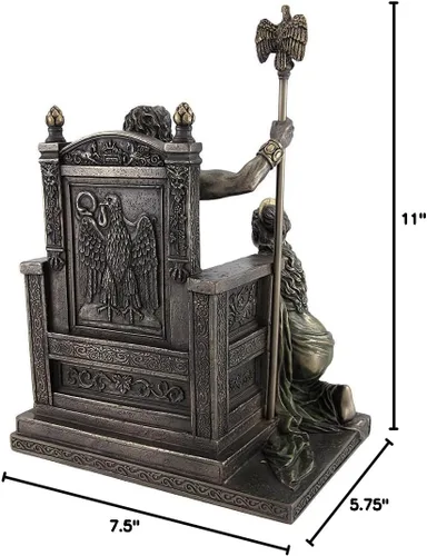 Vista 5 de Things2Die4 Zeus y Hera bronceados en la estatua del trono con acentos