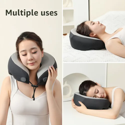 Vista 6 de Almohada ergonómica con espuma viscoelástica de primera calidad para recuperación posquirúrgica, sueño cómodo y masaje. Cuenta con correa ajustable