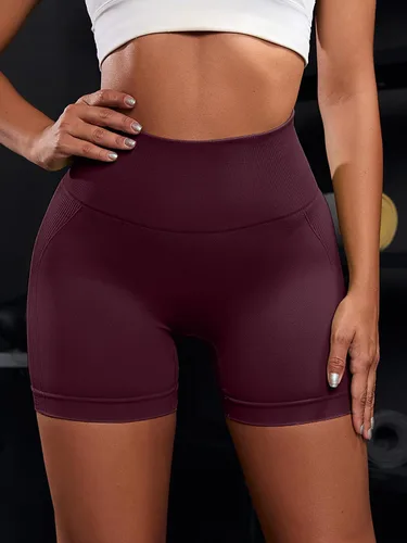 Vista 2 de OVESPORT Pantalones cortos de entrenamiento de 3 piezas para mujer, sin costuras, con levantamiento de glúteos, cintura alta, para yoga, gimnasio