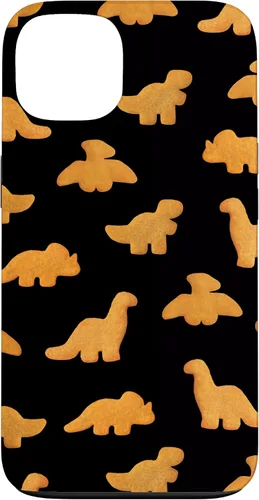 Vista 7 de iPhone 16 Dinos - Patrón de pepitas de pollo Divertida funda negra de dinosaurio realista