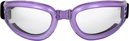 Vista 2 de 2 pares de lentes Birdz Eyewear Cardinal para mujer, acolchadas, flotantes, para motocicleta, montura rosa y lentes transparentes con montura morada