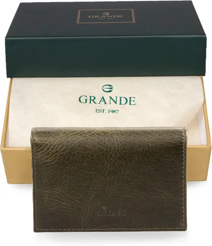 Vista 13 de Grande -3601 Cartera unisex, Gris (rustic gray), Pequeña funda magnética delgada y minimalista para tarjetas