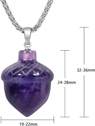 Vista 2 de TUMBEELLUWA Paquete de 4 colgantes de cristal de avellana tallados con cadena de cuarzo curativo y piedras para mujer