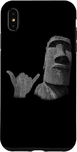 Vista 11 de Funny Easter Island Rapa NUI Moai Statue Surfer Shaka Sign Case for iPhone 16
