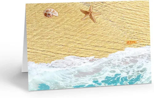 Vista 7 de Stonehouse Collection Juego de tarjetas de notas de playa, 10 tarjetas de agradecimiento en caja, tarjetas de notas de costa costera, costa