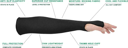 Vista 4 de 2 pares de mangas protectoras para brazos, protectores de brazo resistentes al calor, antiabrasión, brazalete de seguridad
