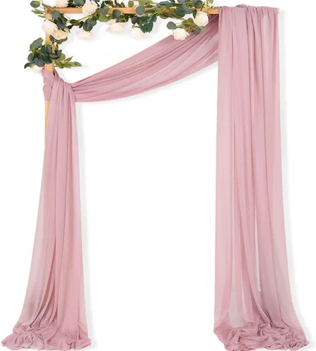 Vista 15 de MLMC 1 panel de tela para arco de boda azul bebé, 29 x 20 pies, cortinas de gasa extralargas transparentes de 6.6 yardas, paneles de cortinas