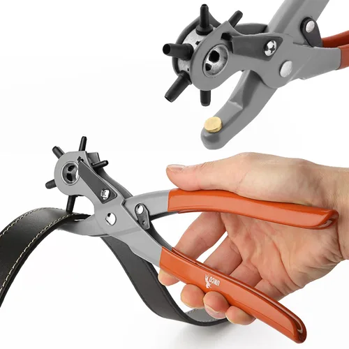 Vista 14 de UNCO- Herramienta de perforación de cuero para perforación, 5/64", 3/32", 7/64", 1/8", 5/32", 3/16" 6 Different Hole Sizes, Durable Hole Punch for