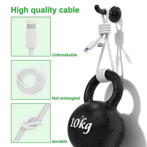 Vista 7 de Paquete de 5 cables USB C a Lightning de 6 pies con certificación MFi de Apple, carga rápida para iPhone 14 a 8