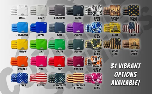 Vista 5 de Cornhole Solutions - Professional Cornhole Bags Set of 8 – Regulation 6"x6" – USA Flag Designs – Resin Filled + Tote Bag