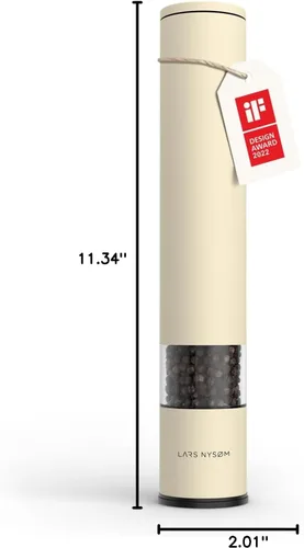 Vista 8 de LARS NYSØM - Molinillo de sal y pimienta de acero inoxidable con molinillo de cerámica ajustable, de diseño