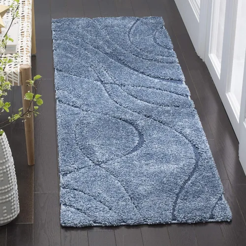 Vista 67 de Safavieh Florida Shag Collection - Alfombra de área de 2 x 3 pies, color crema/beige, diseño geométrico, felpa de 1.2 pulgadas de grosor, ideal