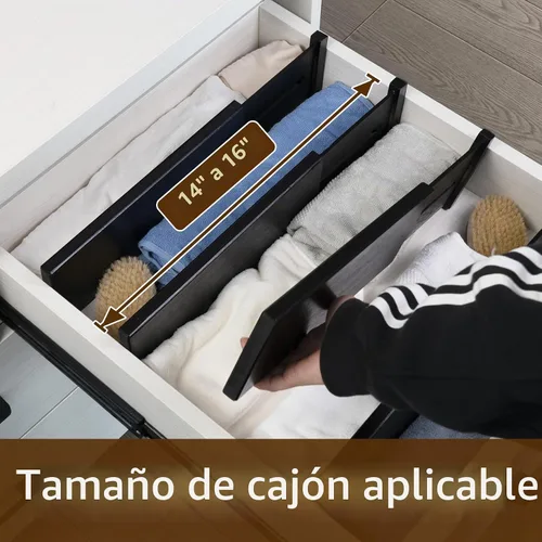Vista 2 de Utoplike Divisores de cajones de tocador, organizadores de cajones negros
