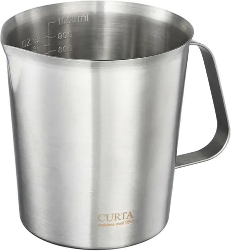 Vista 9 de CURTA Taza medidora de acero inoxidable 18/8 con mango y labio de vertido, 16 oz (2 tazas, 16.9 fl oz)
