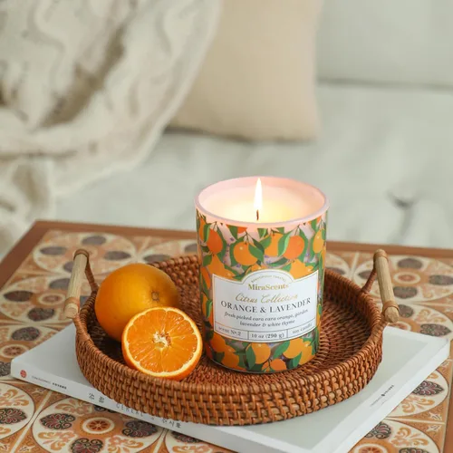 Vista 4 de Citrus Candle - Velas perfumadas de lavanda naranja, 10 onzas