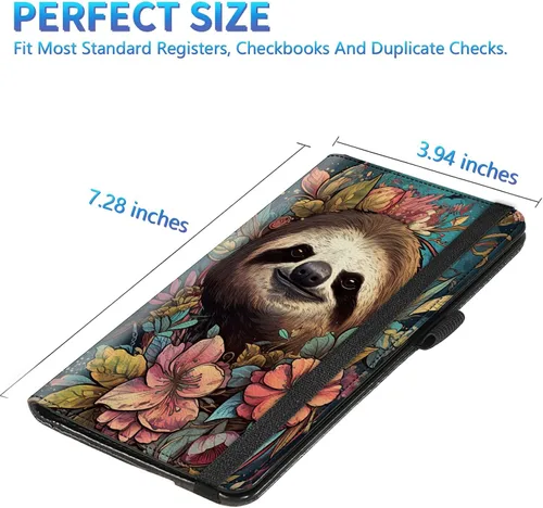 Vista 41 de Funda para chequera para hombres y mujeres, cartera de cuero RFID con ranuras para tarjetas de crédito, soporte de cheques duplicados personales