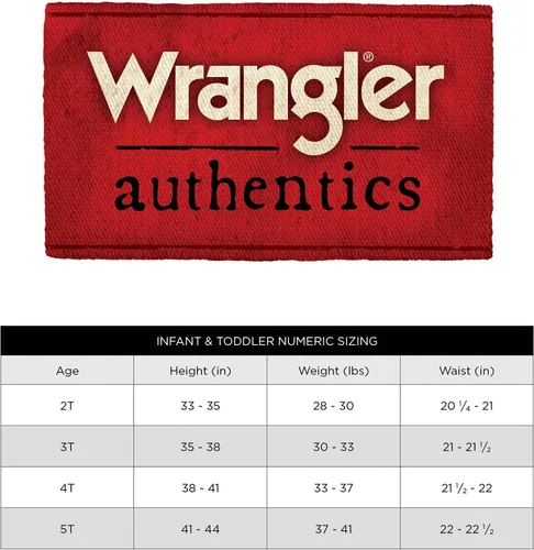 Vista 4 de Wrangler Authentics Total de mezclilla clásica para niños, Oro
