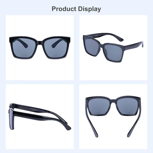 Vista 5 de COCOSAND Lentes de sol polarizados para niños, protección UV 400, retro, cuadrados, futuristas, para jóvenes, adolescentes, niños y niñas de 5 a 12