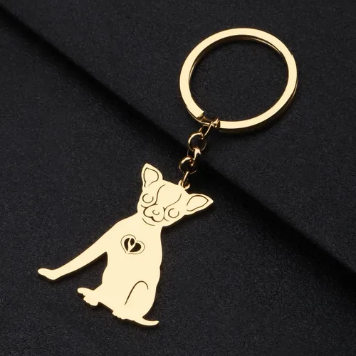 Vista 4 de LONYOO Lindo llavero de acero inoxidable para perros, mascotas, regalos para amantes de los perros, mujeres y niñas, llavero para cachorros, llavero