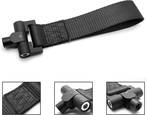Vista 3 de Xotic Tech - Adaptador de orificio de remolque estilo JDM negro con correa de remolque compatible con Lexus es CT RC RX GS ISF