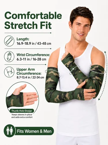 Vista 7 de Bememo - 10 pares de mangas de brazo unisex elásticas con protección UV para brazos, mangas de seda de hielo, mangas de enfriamiento para brazos