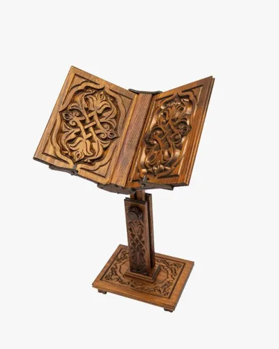Vista 8 de Altura ajustable oración Corán titular soporte Ramadán regalo Rihal Rehal madera tallada regalo