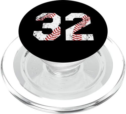 Vista 7 de Vintage Baseball 32 Jersey Número PopSockets PopGrip: agarre intercambiable para teléfonos y tabletas