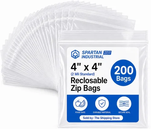 Vista 9 de Spartan Industrial - Paquete de 200 bolsas de plástico con zíper, reutilizables, tamaño chico, de 2 Mil de grosor