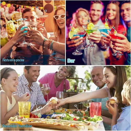 Vista 7 de PECULA 30 palillos de cóctel, brochetas de aperitivo de acero inoxidable, pinchos de cóctel lavables y reutilizables, palillos de dientes