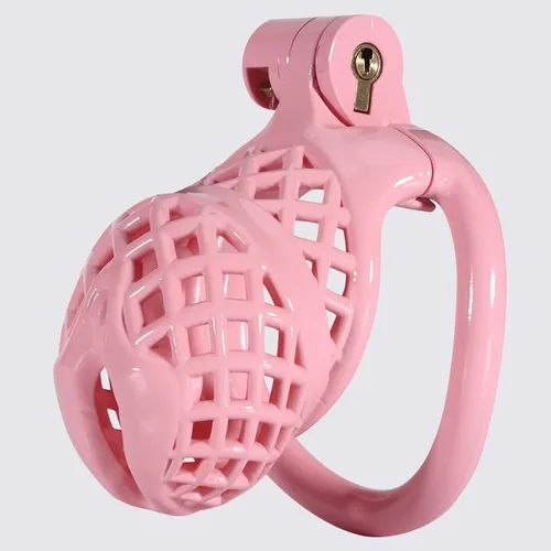Vista 8 de Jaula de castidad masculina, dispositivo de castidad pequeño con anillos de 5 tamaños y sonido uretral para hombre, equipo de bondage,