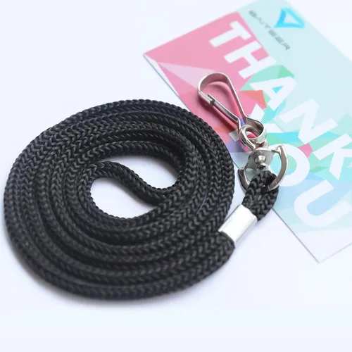 Vista 7 de 120 cordones negros premium al por mayor, cordón redondo de 36 pulgadas con gancho giratorio en J para placa de identificación, VIP, escuela, niños