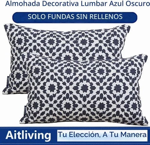 Vista 8 de Funda de almohada de algodón, diseño de bolero. Funda decorativa con diseño geométrico. En lona de algodón. Bordado, con costuras en cadena. 1pc