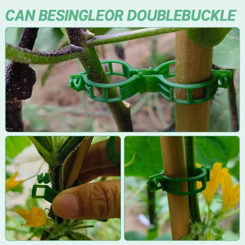 Vista 4 de Clip de plástico seguro para plantas, clips de soporte reutilizables para plantas, clips de plástico para tomate para asegurar plantas trepadoras