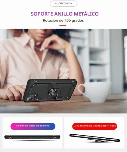Vista 6 de Funda para Galaxy A32 5G, A32 5G, con protector de pantalla, [grado militar] 16 pies, cubierta probada contra caídas con soporte magnético para Negro