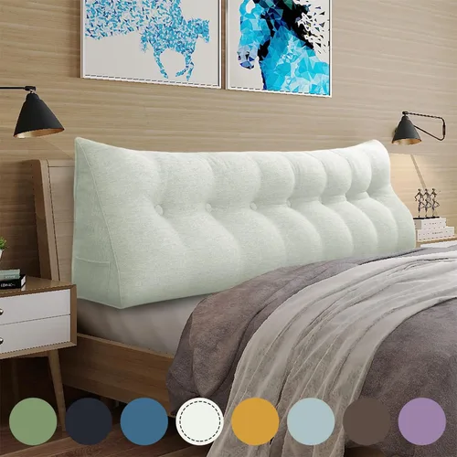 Vista 16 de WOWMAX - Almohada grande triangular con respaldo para cabecera, almohada de posicionamiento para lectura en forma de cuña, con funda extraíble