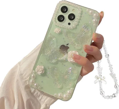Vista 11 de Funda compatible con iPhone 11, diseño 3D de mariposas florales transparentes con diseño estético, para mujeres, adolescentes y niñas