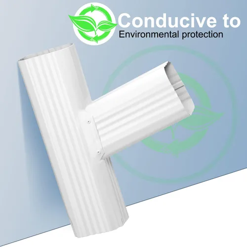 Vista 6 de VYH Canal Downspout Y Conector 2x3 Estándar Izquierdo Alto Brillo Blanco