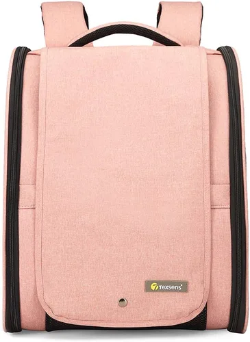 Vista 12 de Texsens - Mochila para transporte de mascotas, con un innovador sistema de burbuja, ideal como transportín para gatos y perros (negro)