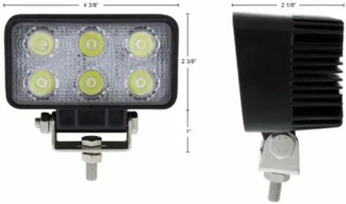 Vista 4 de United Pacific 6 LED de alta potencia rectangular conducción/luz de trabajo