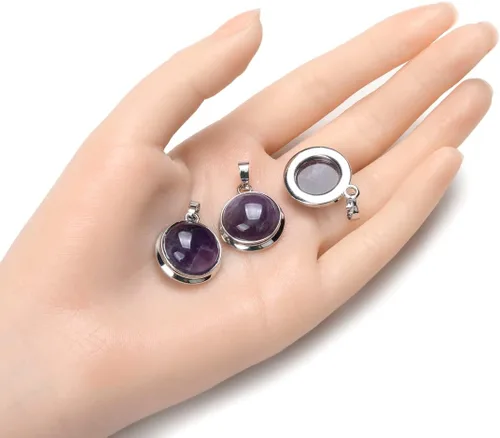 Vista 4 de Adabele Colgante redondo de piedra semipreciosa natural de 0.787 in para mujeres y hombres, aretes, pulsera, collar, llavero, joyería de chakras