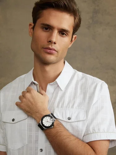 Vista 2 de GUESS Reloj multifunción negro para hombre NS